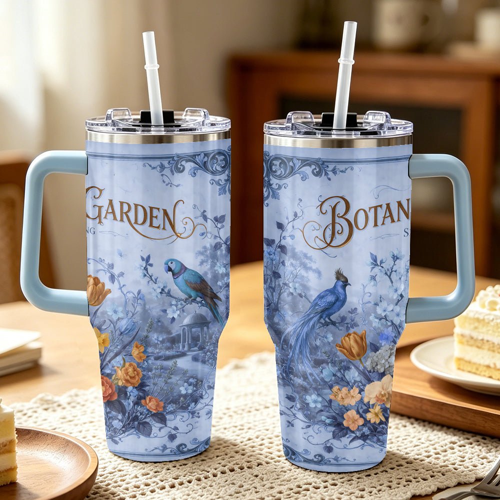 Larg Stainless Steel Tumbler With Blue Handle