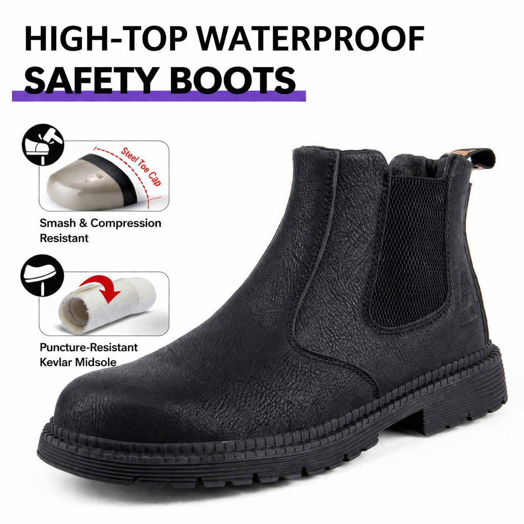 Non-Slip Comfortable High Top Black Shoes