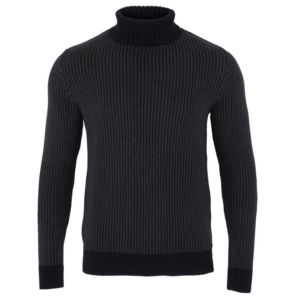 Men's 100% Cotton Fisherman Tuck Stitch Roll Neck Sweater - Ecru Knitwear