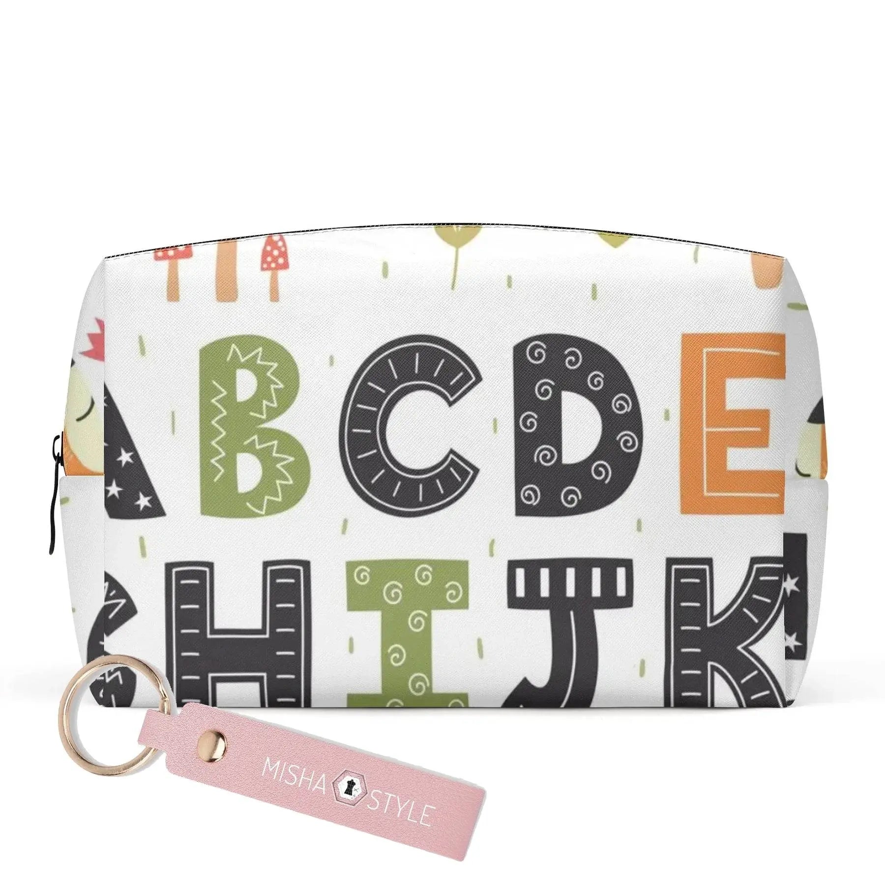 ABCD PU Cosmetic Bag - White - IVORYNN