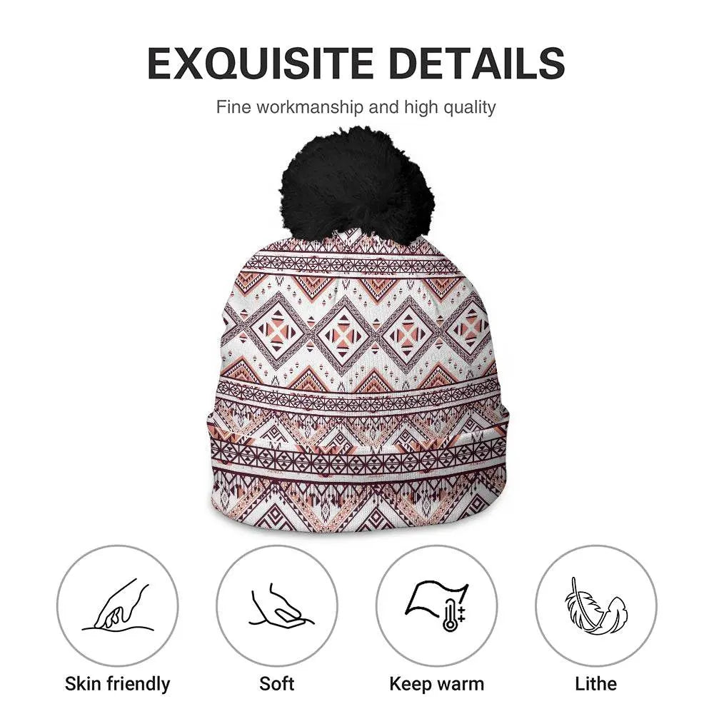 Adornment Bobble Beanie Hat - IVORYNN