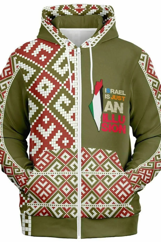 Athletic Zip-Up Olive Hoodie - IVORYNN