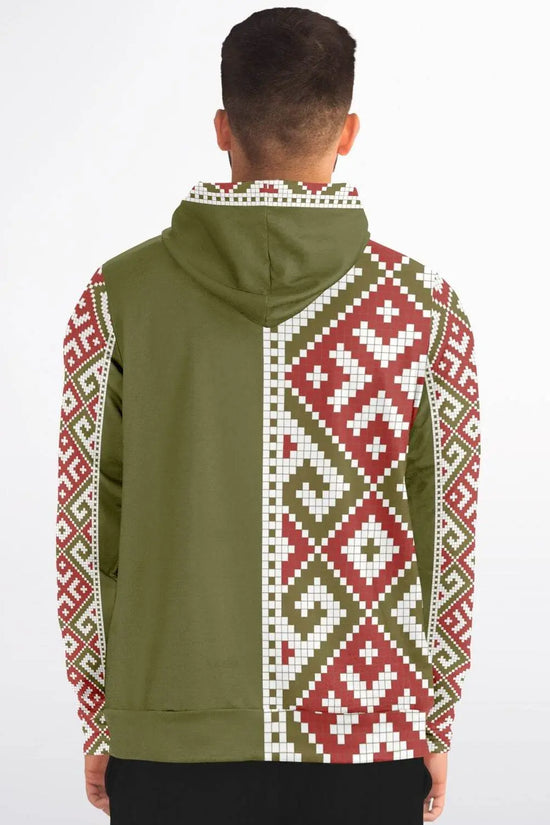 Athletic Zip-Up Olive Hoodie - IVORYNN