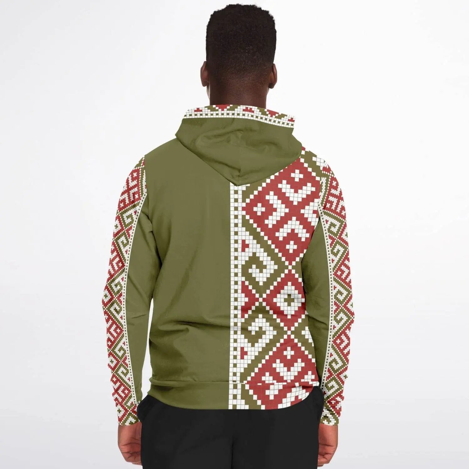 Athletic Zip-Up Olive Hoodie - IVORYNN