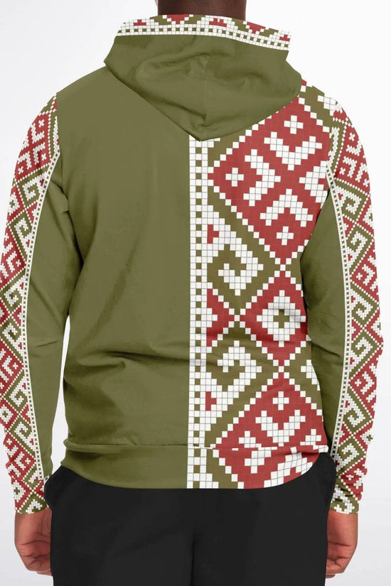 Athletic Zip-Up Olive Hoodie - IVORYNN