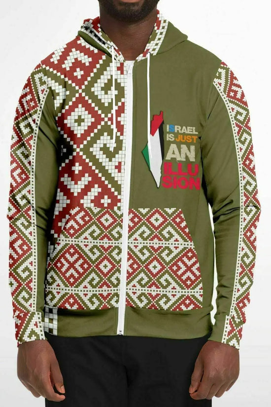 Athletic Zip-Up Olive Hoodie - IVORYNN