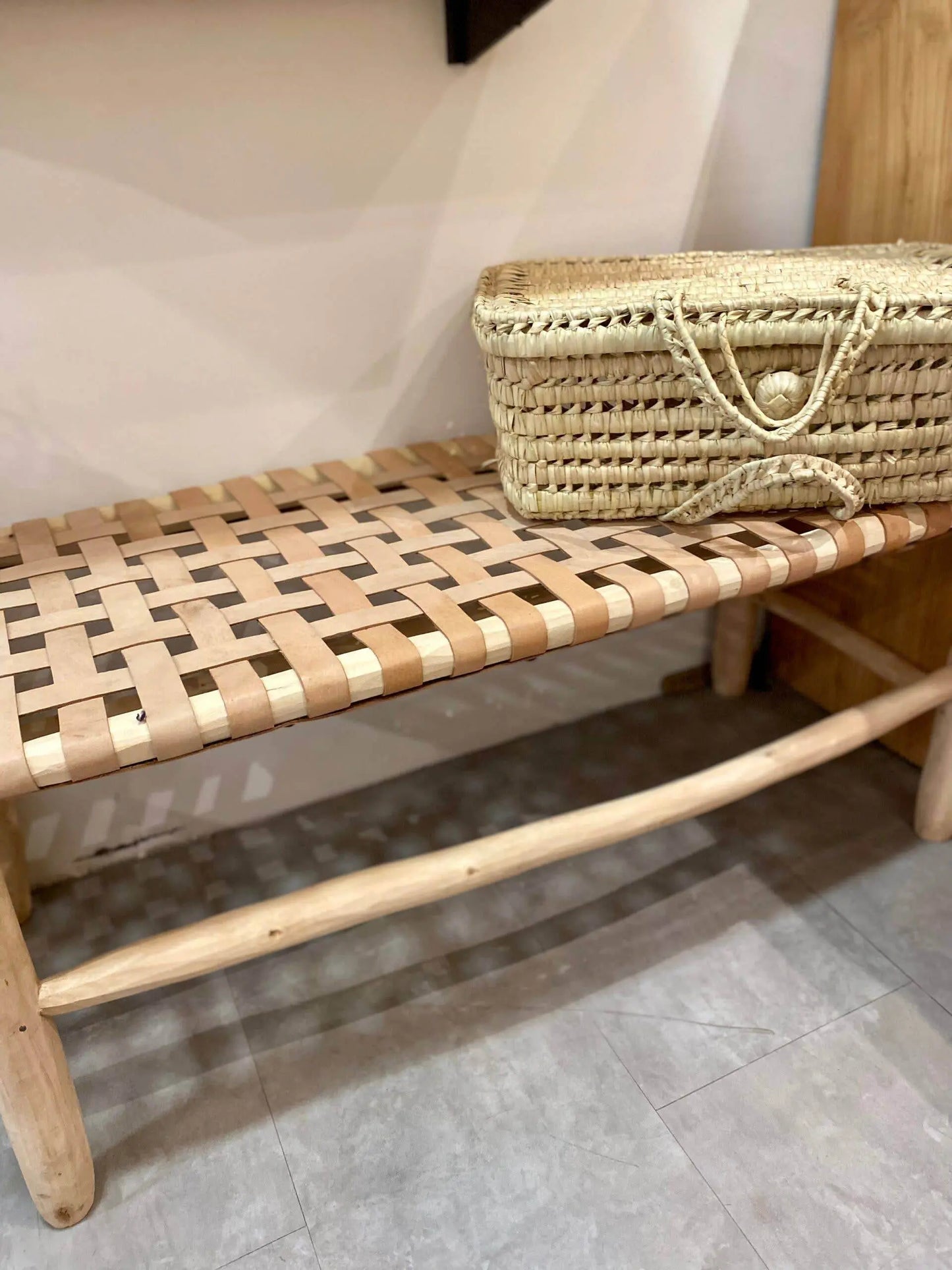 Authentic Handcrafted Moroccan Wooden Bench - IVORYNN