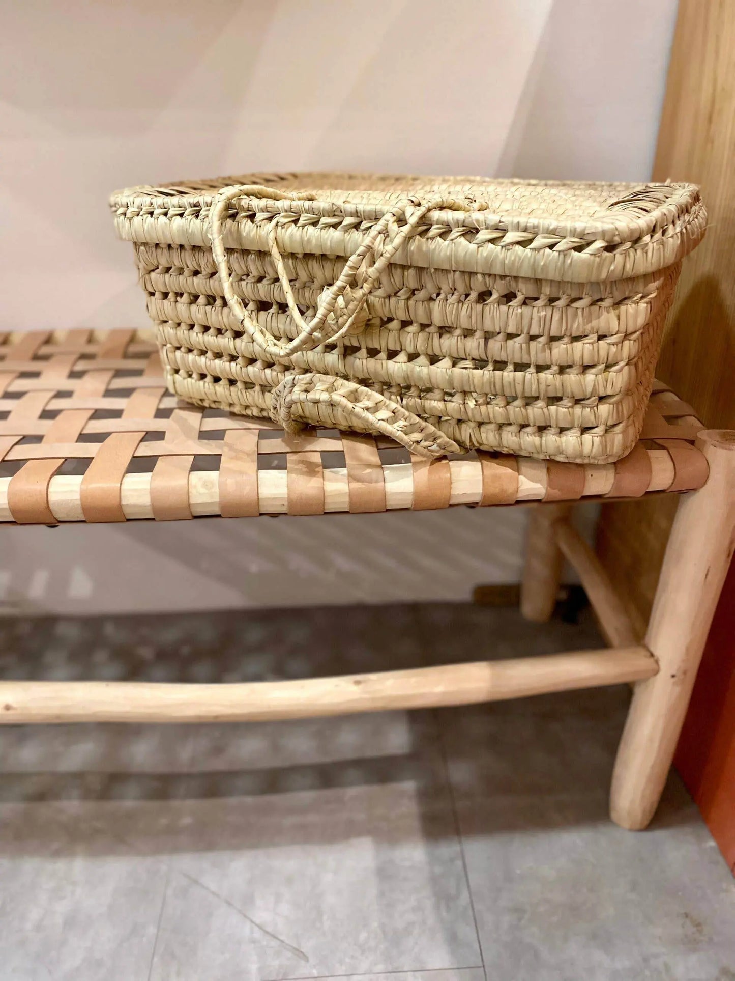 Authentic Handcrafted Moroccan Wooden Bench - IVORYNN