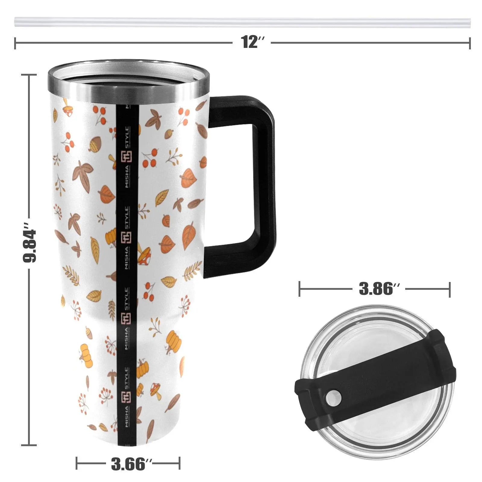 Autumn Effect 40oz Tumbler with Black Handle - IVORYNN