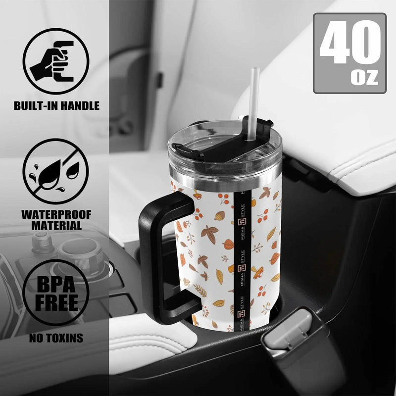 Autumn Effect 40oz Tumbler with Black Handle - IVORYNN