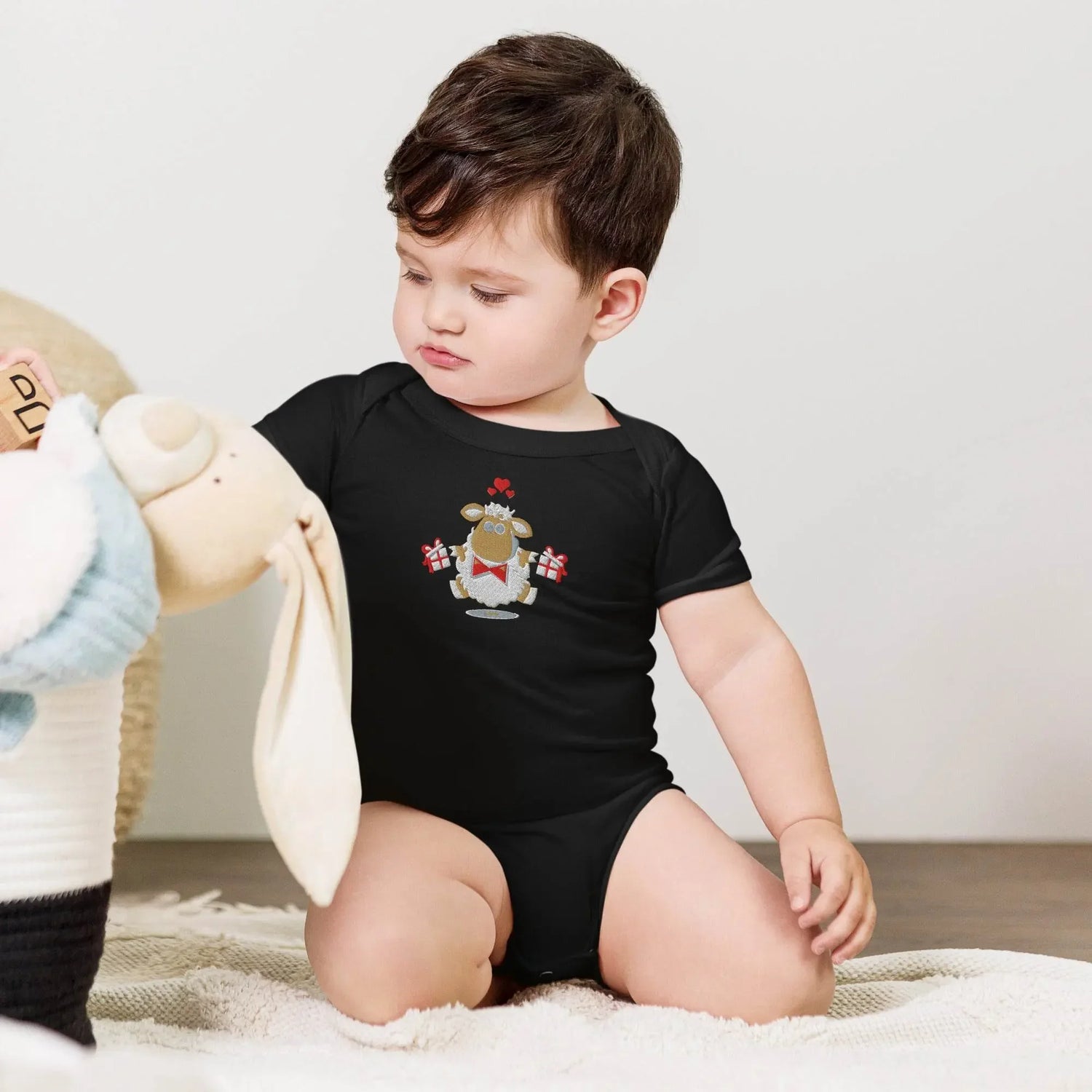 Baby short sleeve Black one piece - IVORYNN