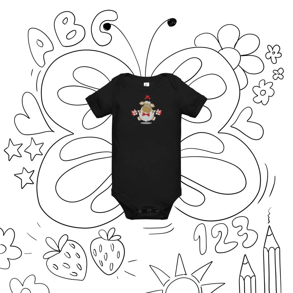 Baby short sleeve Black one piece - IVORYNN