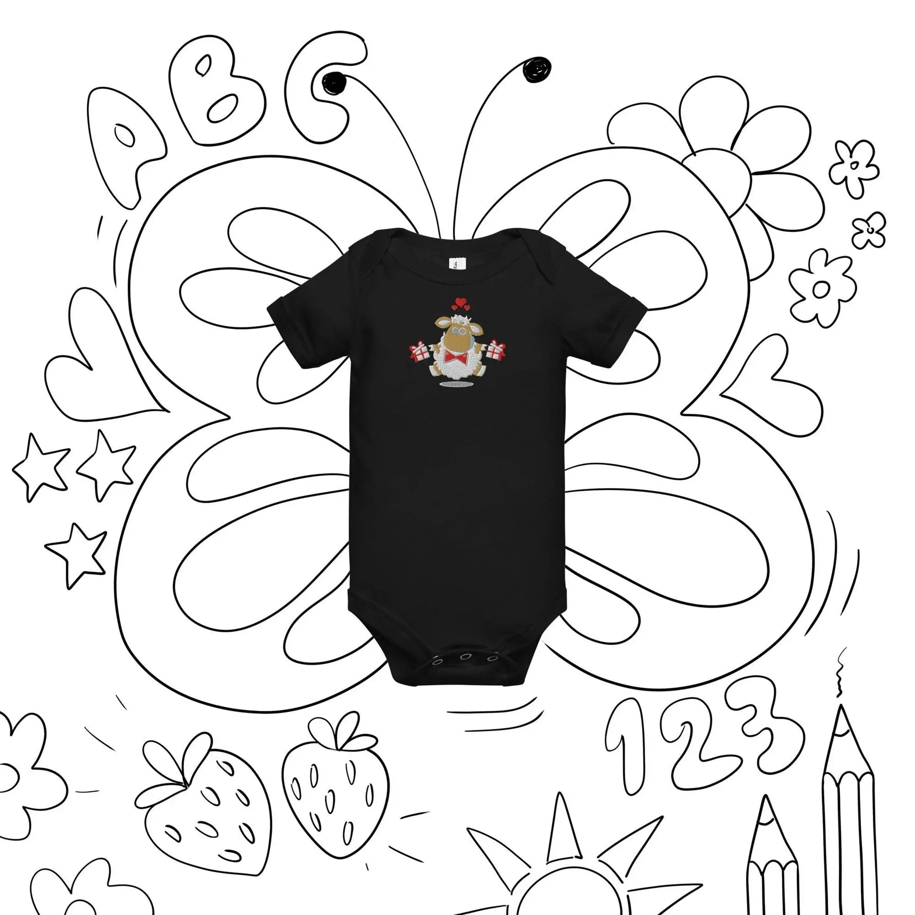 Baby short sleeve Black one piece - IVORYNN