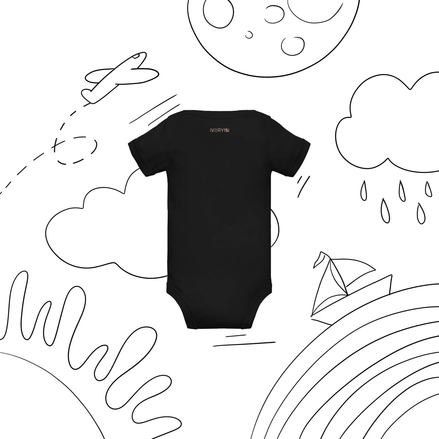 Baby short sleeve Black one piece - IVORYNN