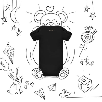 Baby short sleeve Black one piece - IVORYNN
