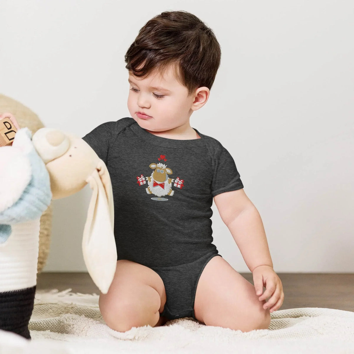 Baby short sleeve Dark Gray one piece - IVORYNN