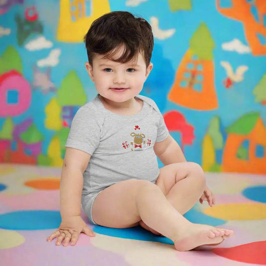 Baby short sleeve  Light Gray one piece