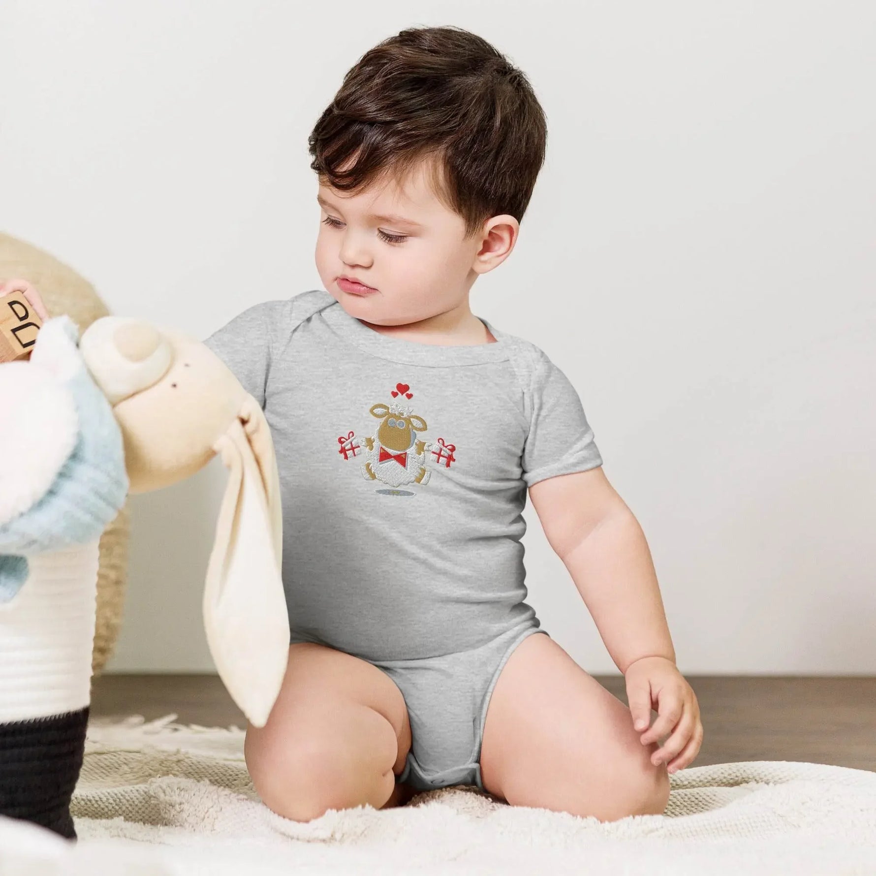 Baby short sleeve Light Gray one piece - IVORYNN