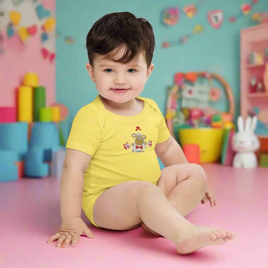 Baby short sleeve Yallow one piece