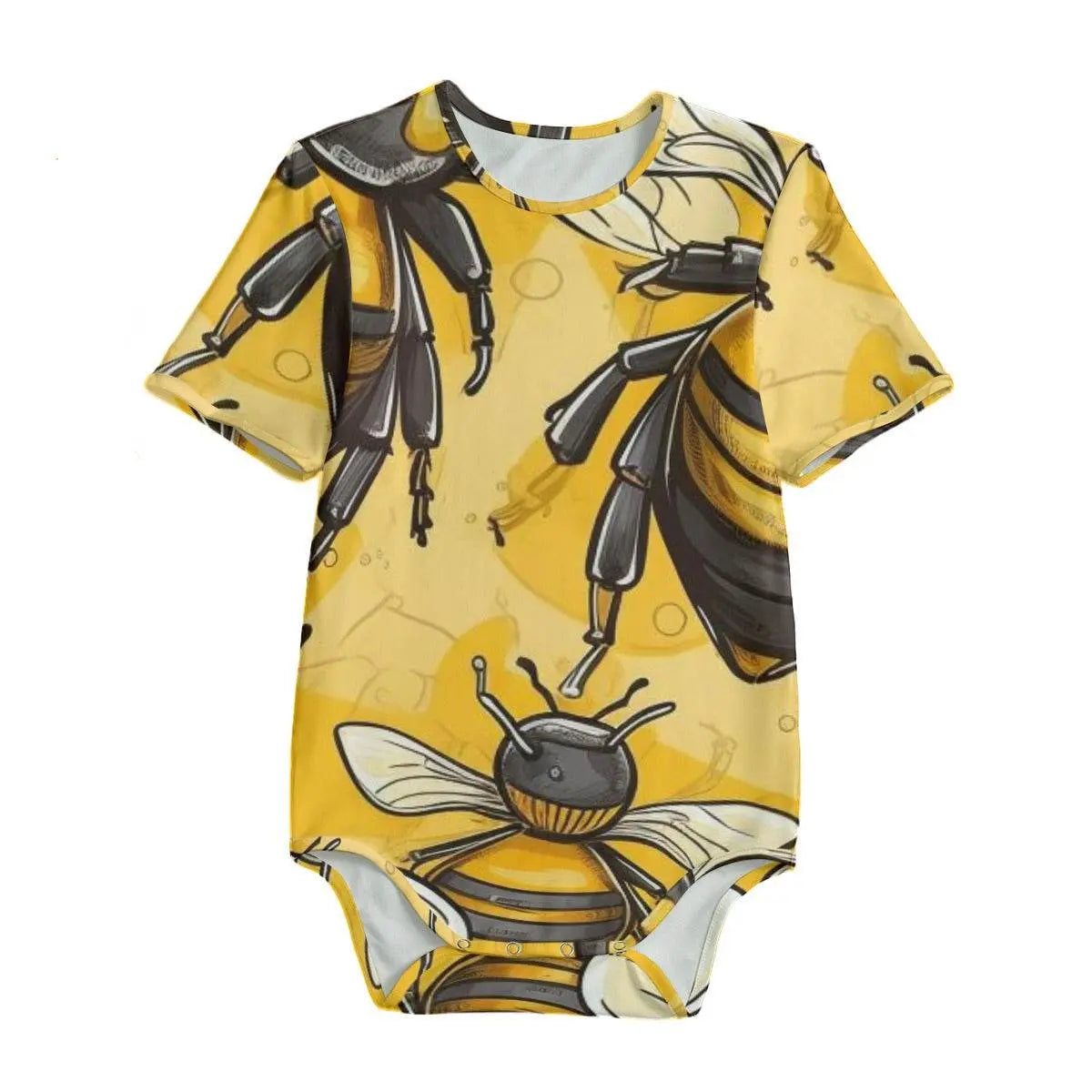 Beez Fly Yellow Bees Baby Bodysuits - IVORYNN