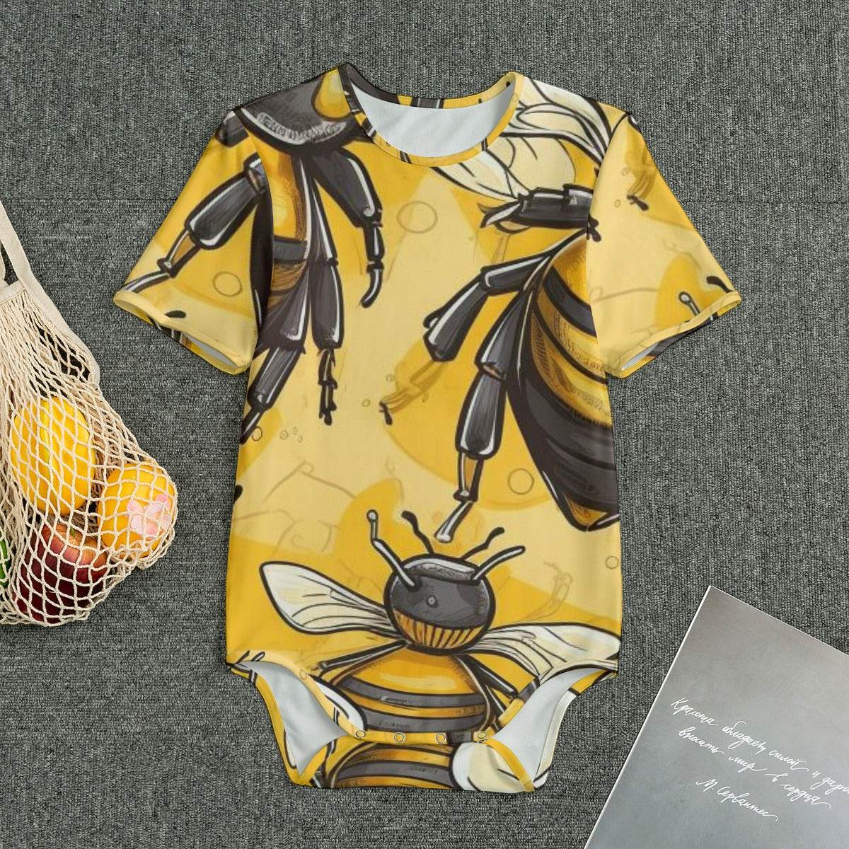 Beez Fly Yellow Bees Baby Bodysuits - IVORYNN