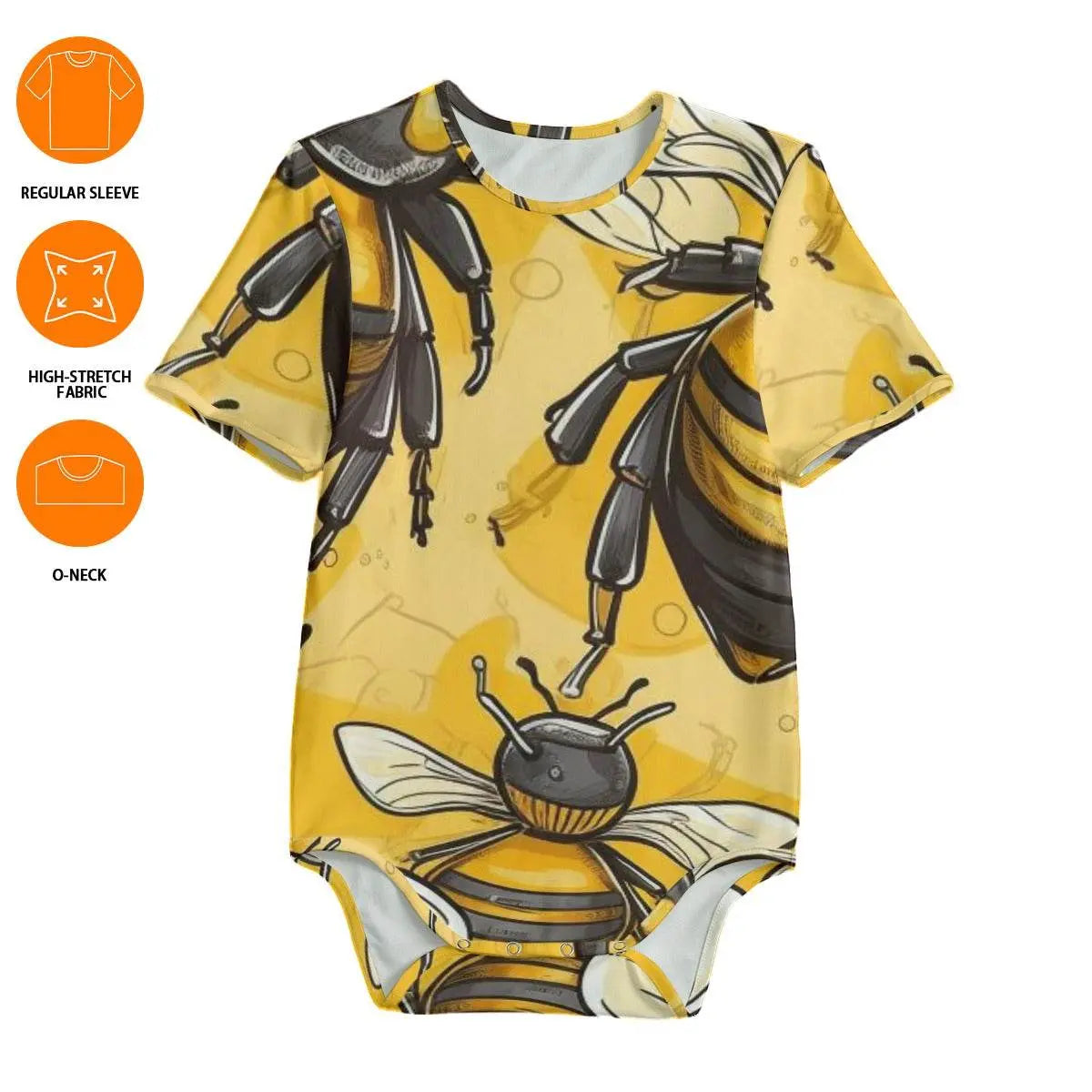 Beez Fly Yellow Bees Baby Bodysuits - IVORYNN