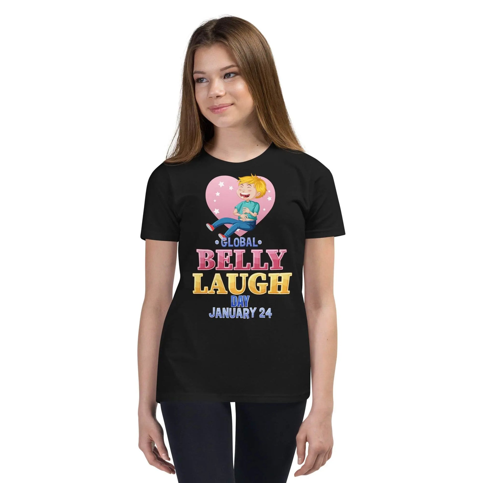Belly Laugh Youth Short Sleeve Black T-Shirt - IVORYNN