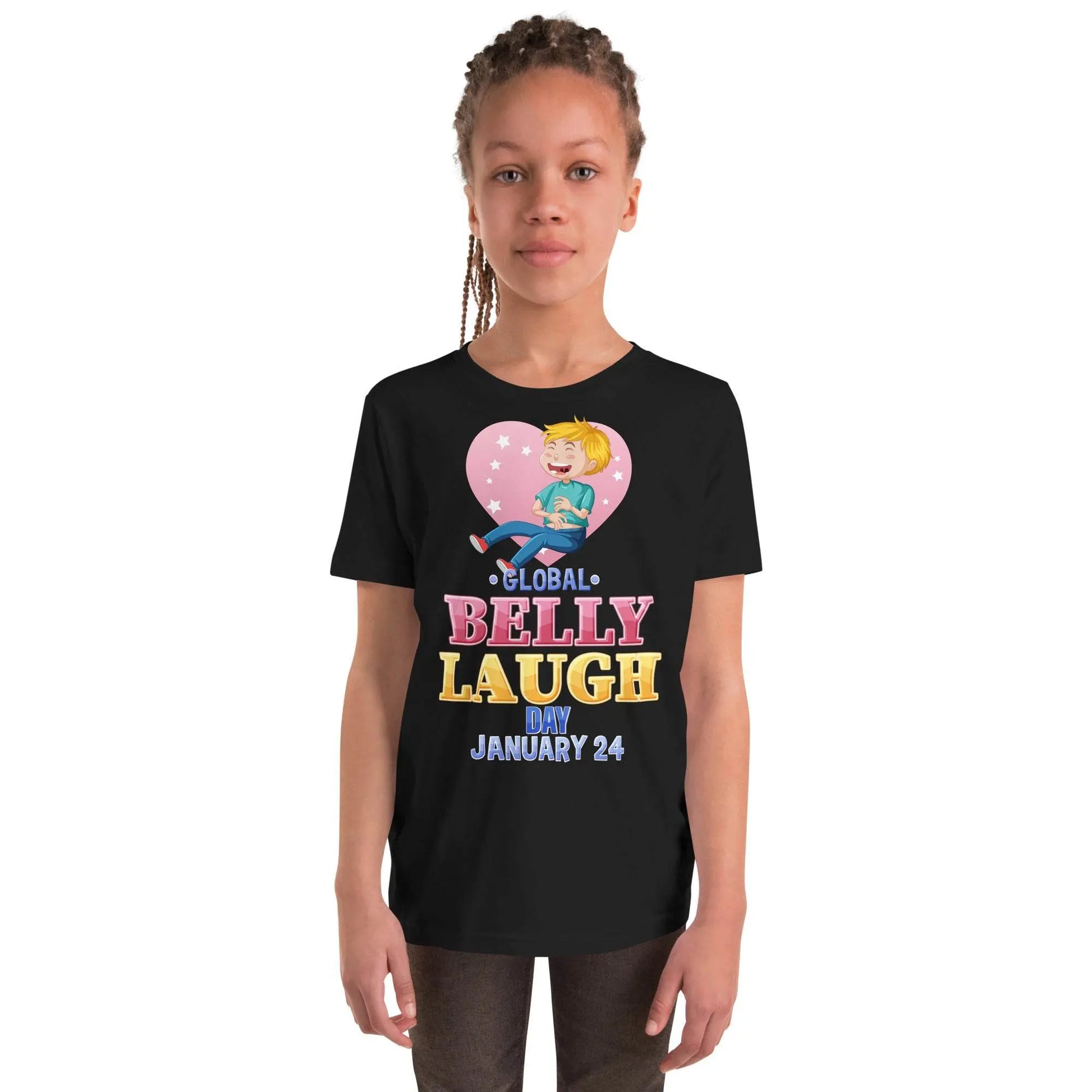 Belly Laugh Youth Short Sleeve Black T-Shirt - IVORYNN