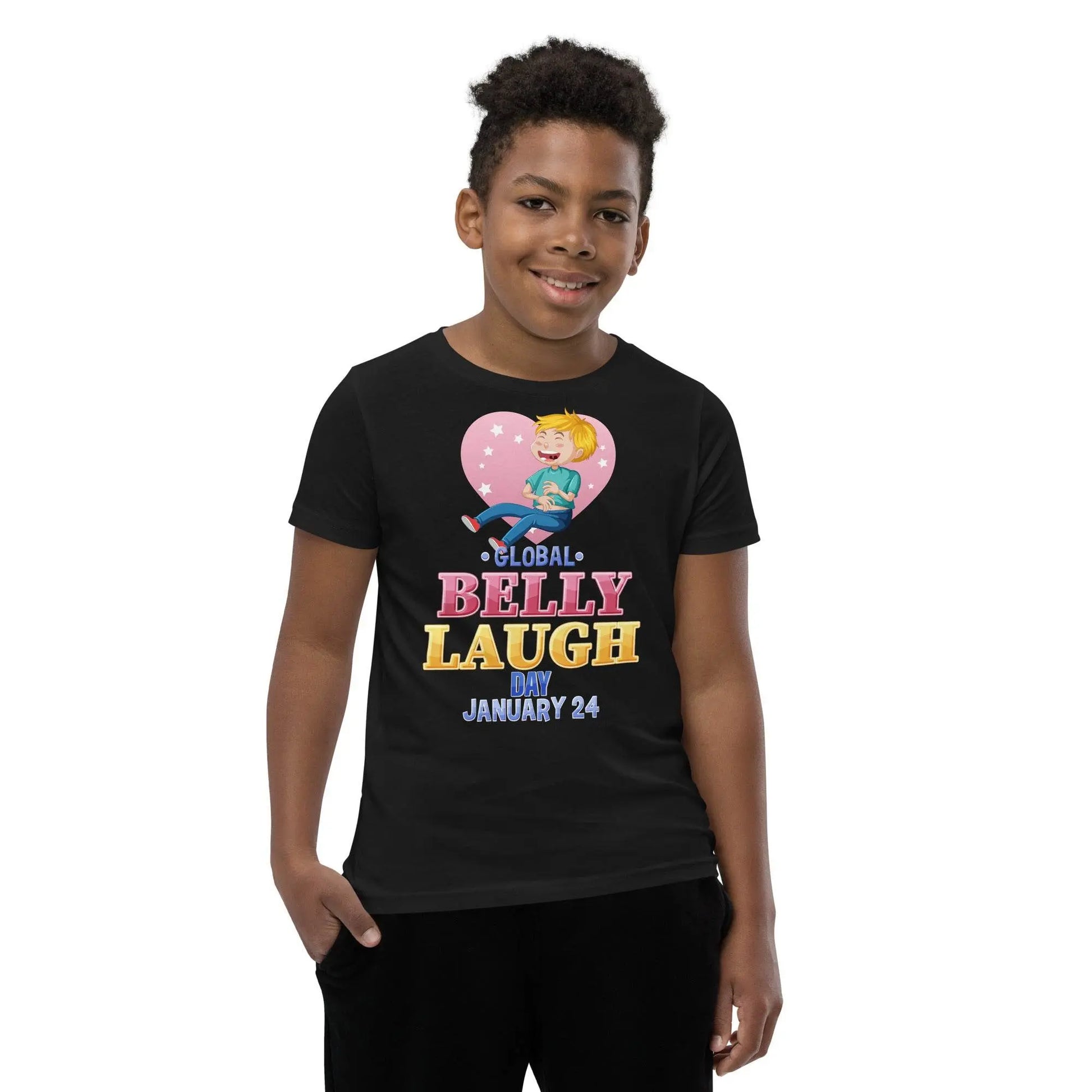 Belly Laugh Youth Short Sleeve Black T-Shirt - IVORYNN