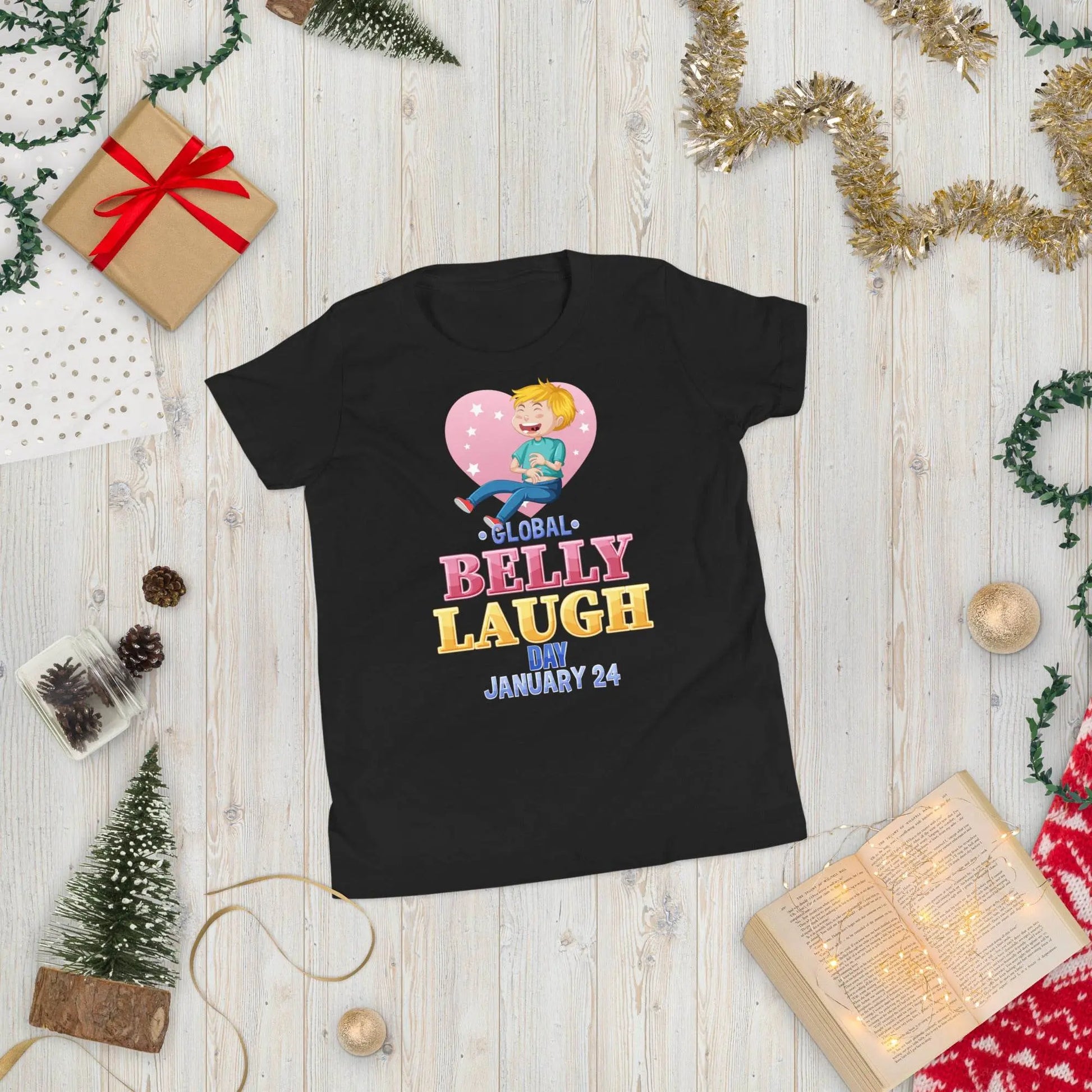 Belly Laugh Youth Short Sleeve Black T-Shirt - IVORYNN