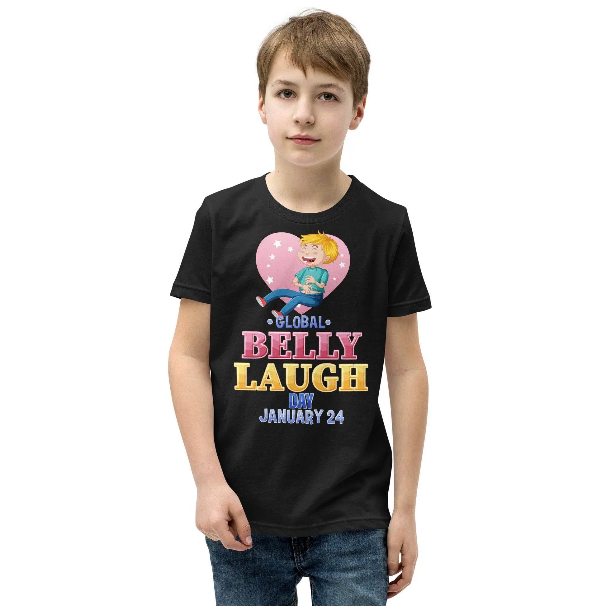 Belly Laugh Youth Short Sleeve Black T-Shirt - IVORYNN