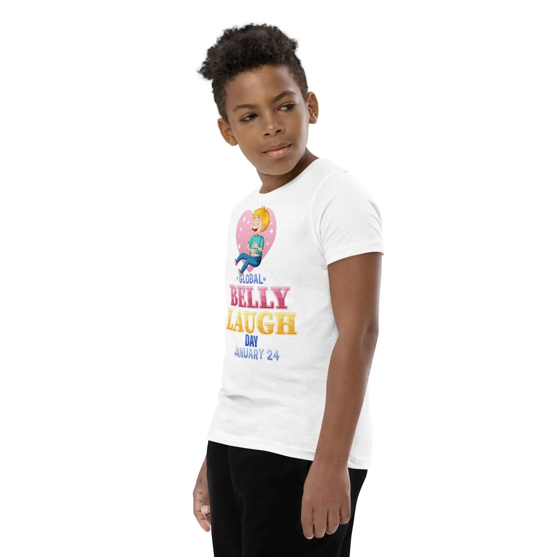Belly Laugh Youth Short Sleeve Green and white T-Shirt - IVORYNN