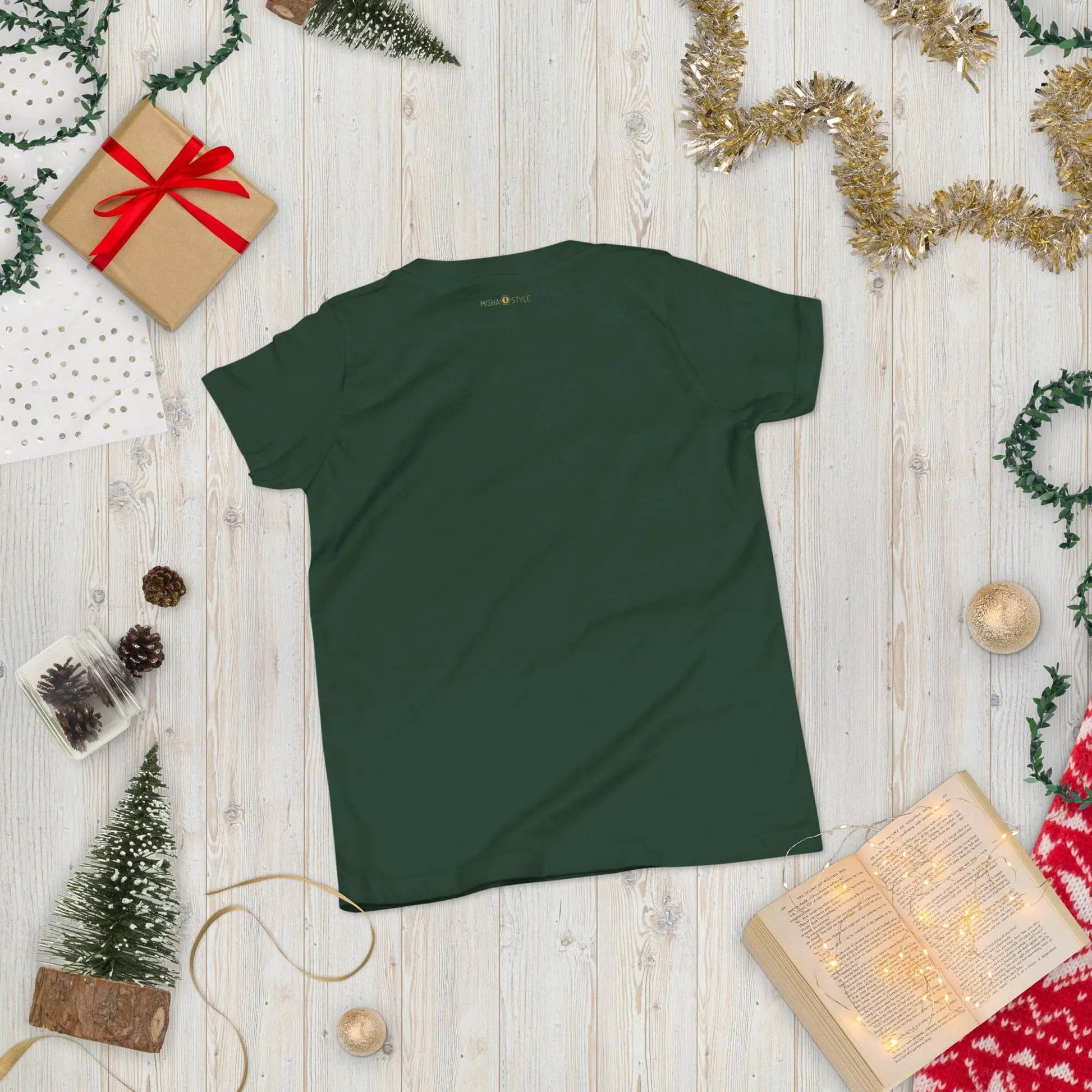 Belly Laugh Youth Short Sleeve Green and white T-Shirt - IVORYNN