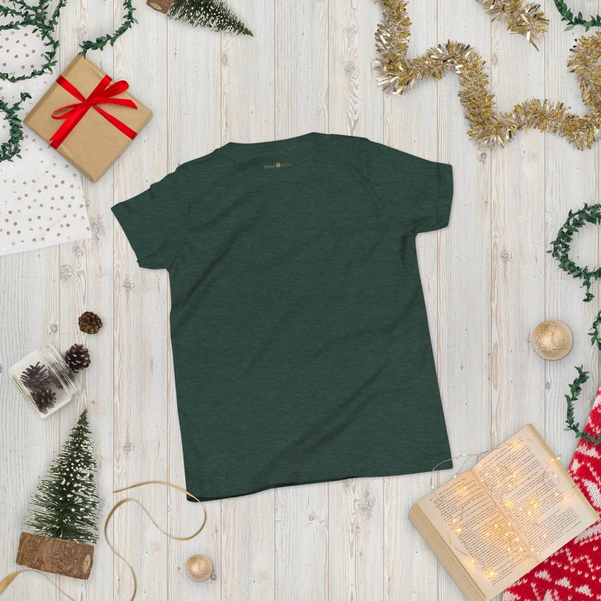 Belly Laugh Youth Short Sleeve Green and white T-Shirt - IVORYNN