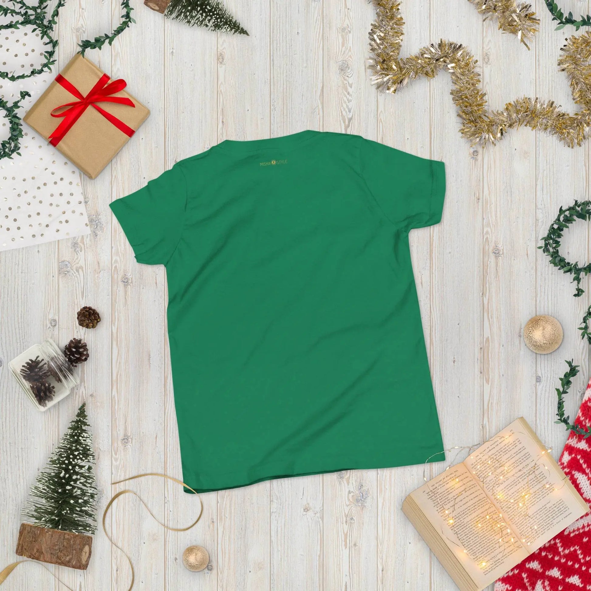 Belly Laugh Youth Short Sleeve Green and white T-Shirt - IVORYNN
