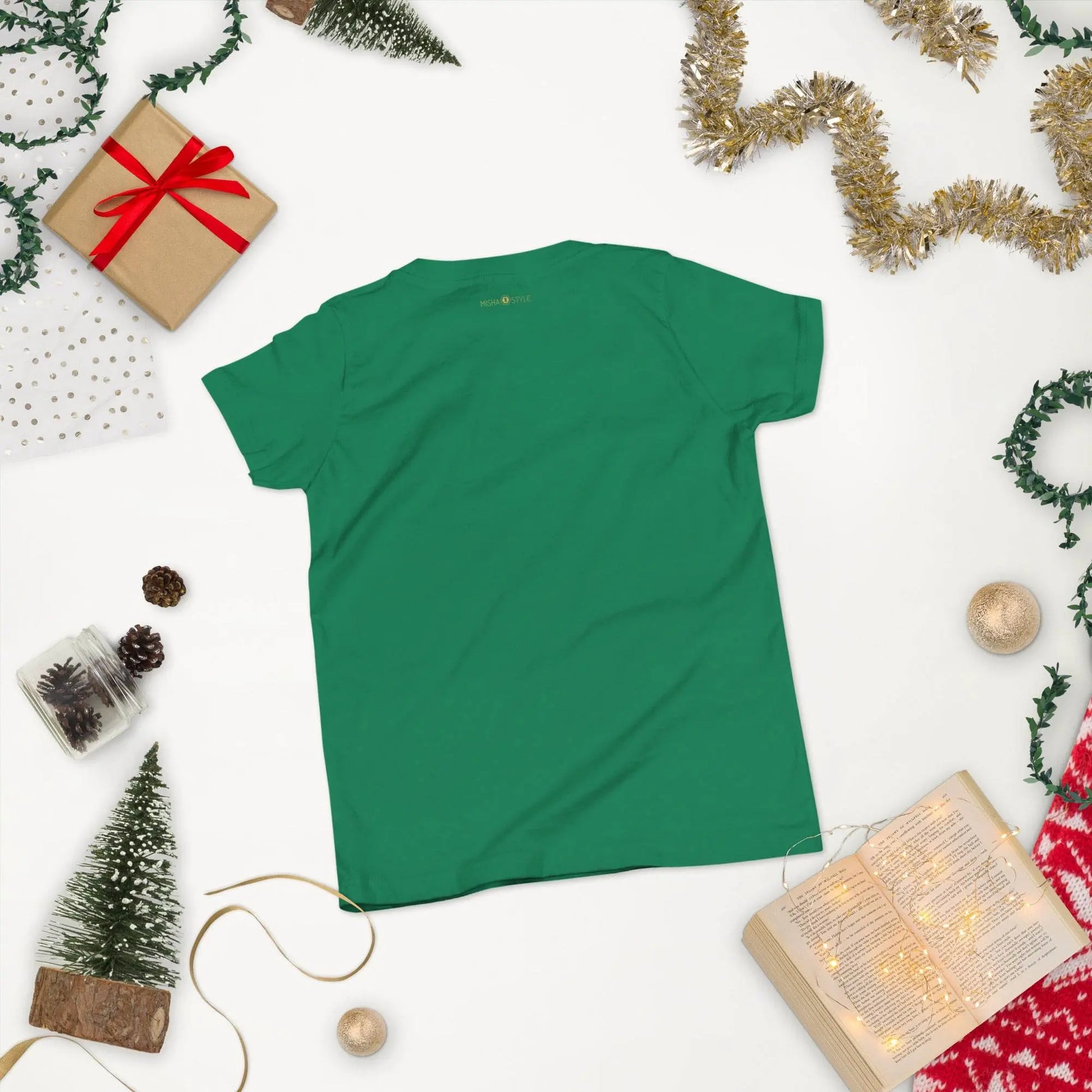 Belly Laugh Youth Short Sleeve Green and white T-Shirt - IVORYNN