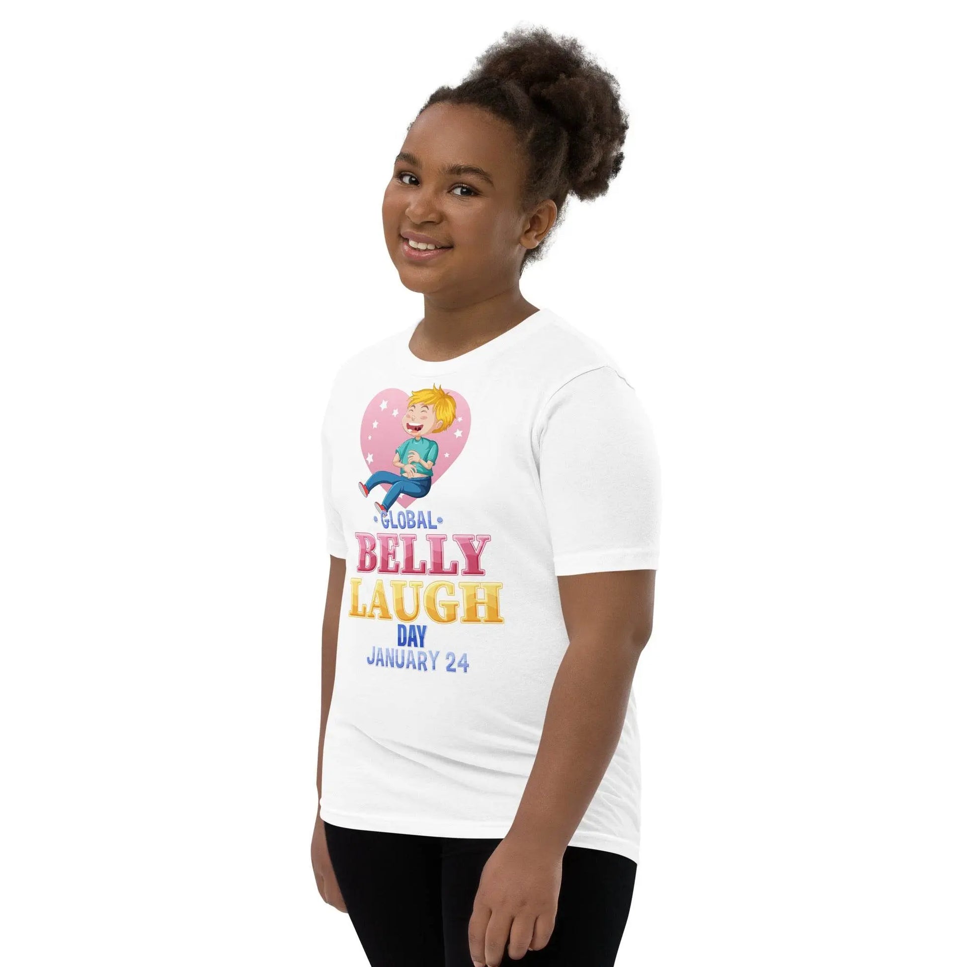 Belly Laugh Youth Short Sleeve Green and white T-Shirt - IVORYNN