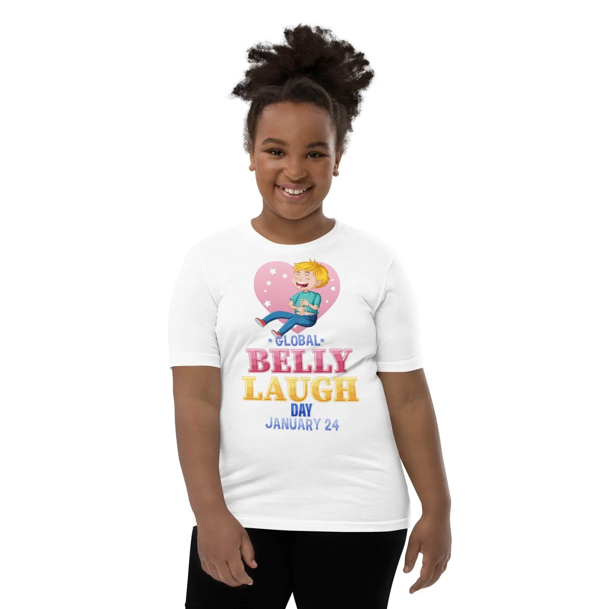 Belly Laugh Youth Short Sleeve Green and white T-Shirt - IVORYNN