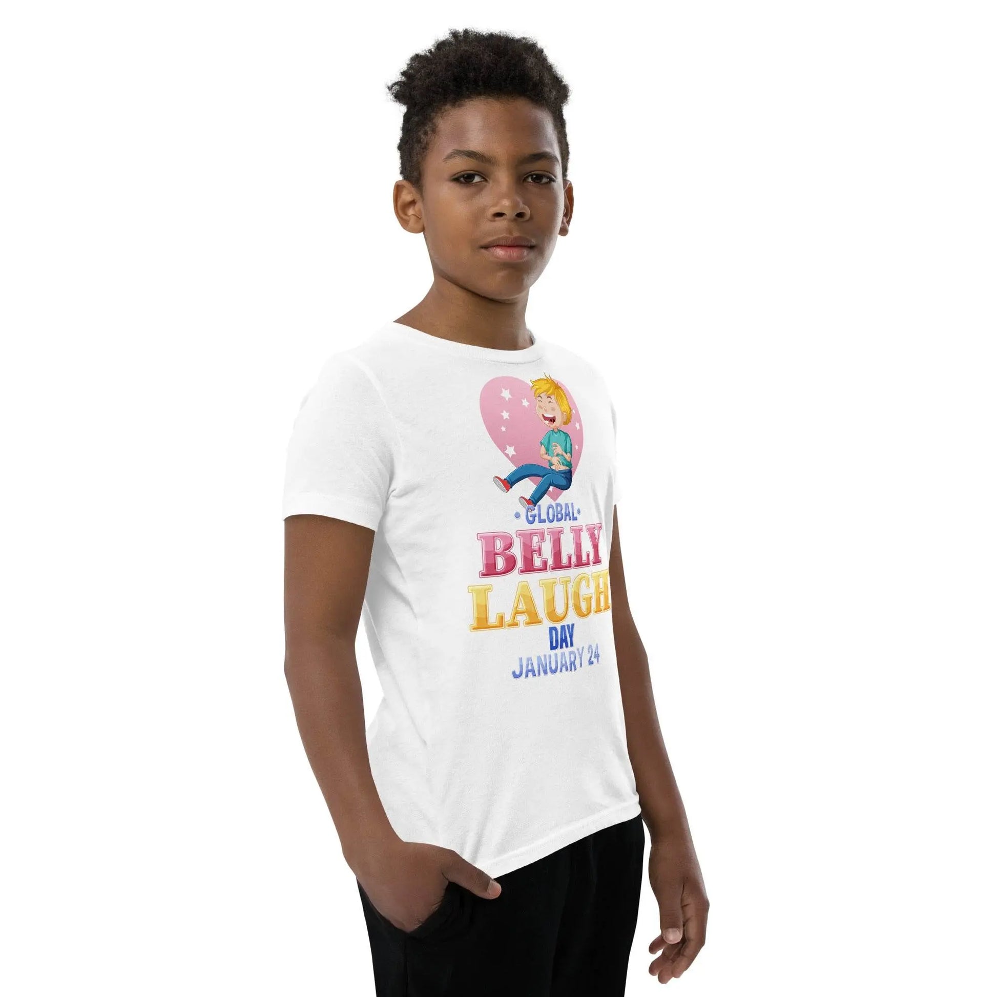 Belly Laugh Youth Short Sleeve Green and white T-Shirt - IVORYNN