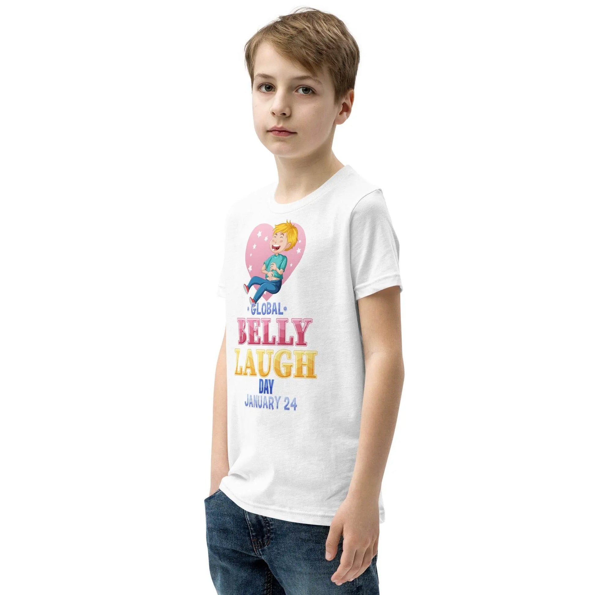 Belly Laugh Youth Short Sleeve Green and white T-Shirt - IVORYNN