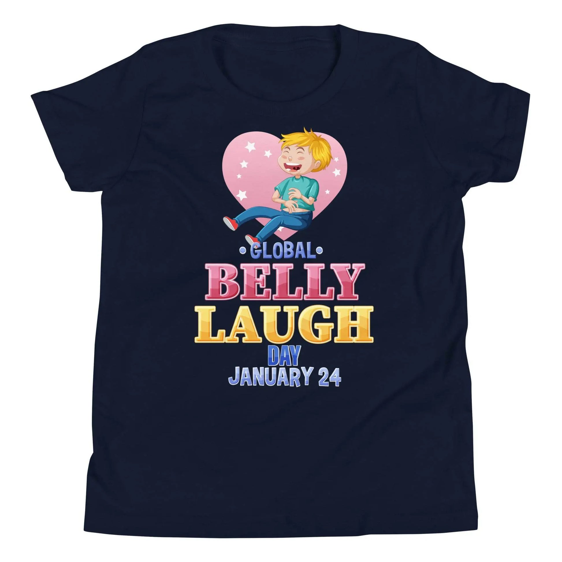 Belly Laugh Youth Short Sleeve Royal Navy T-Shirt - IVORYNN
