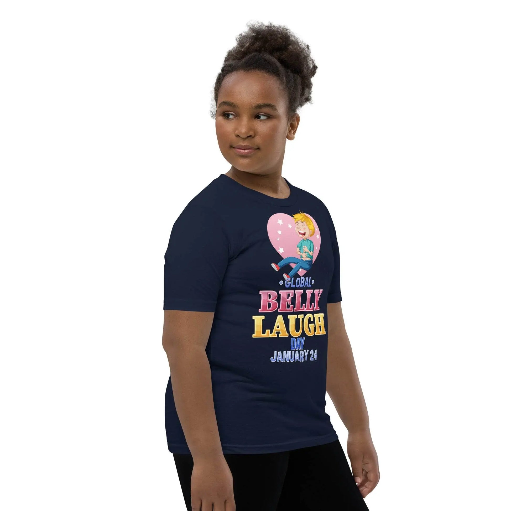 Belly Laugh Youth Short Sleeve Royal Navy T-Shirt - IVORYNN