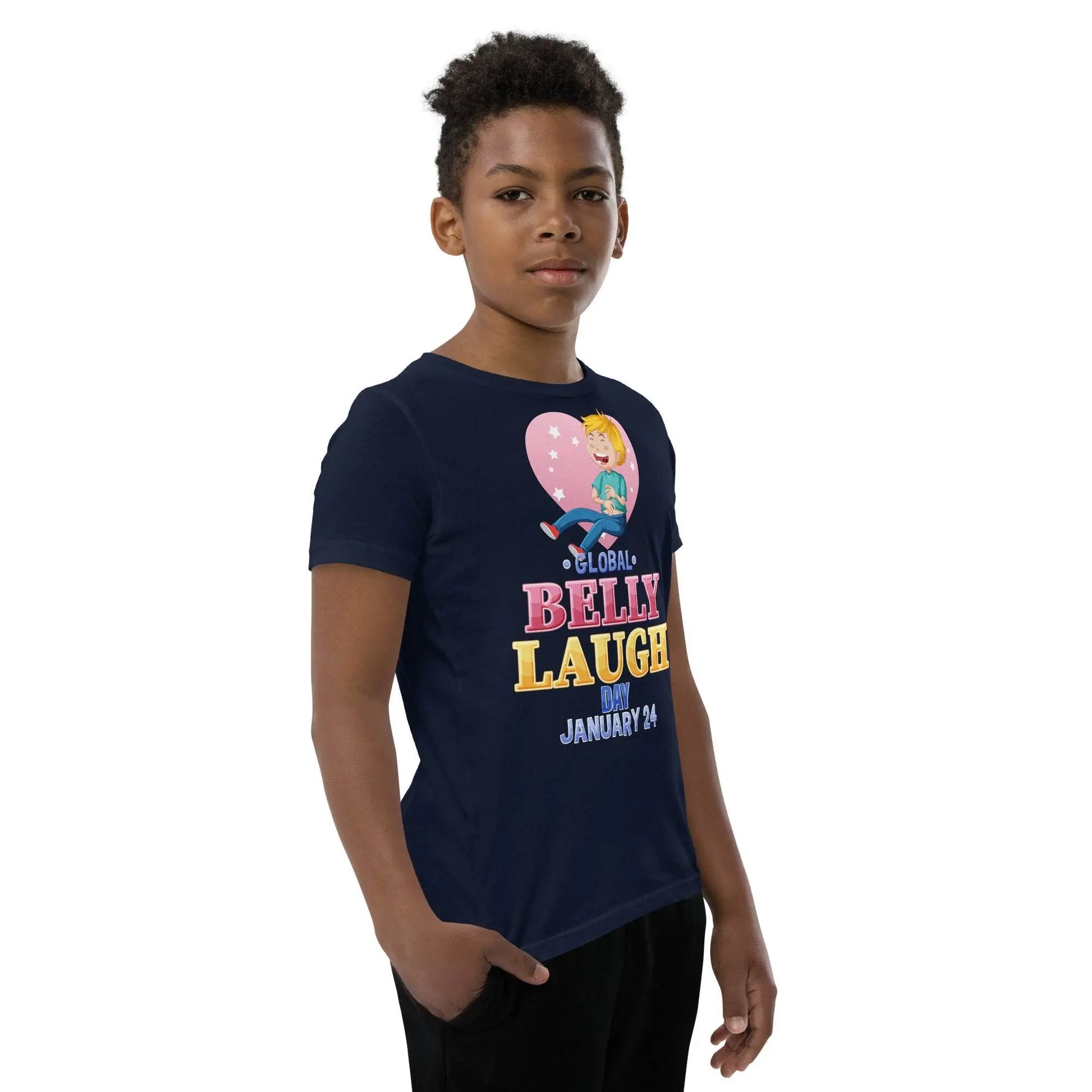 Belly Laugh Youth Short Sleeve Royal Navy T-Shirt - IVORYNN