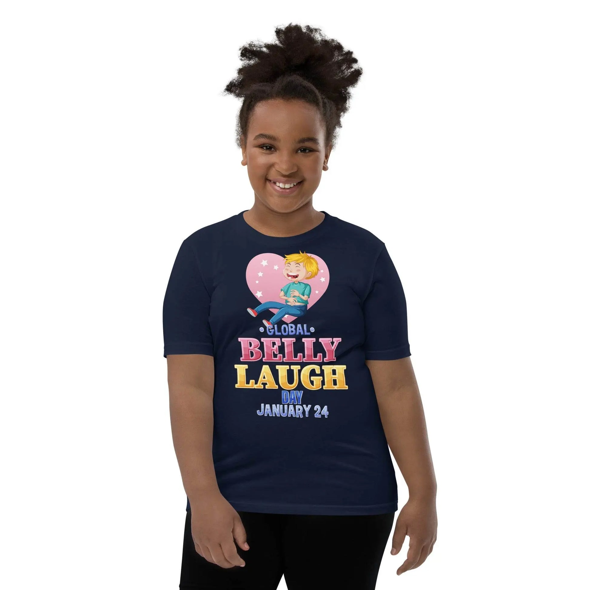 Belly Laugh Youth Short Sleeve Royal Navy T-Shirt - IVORYNN
