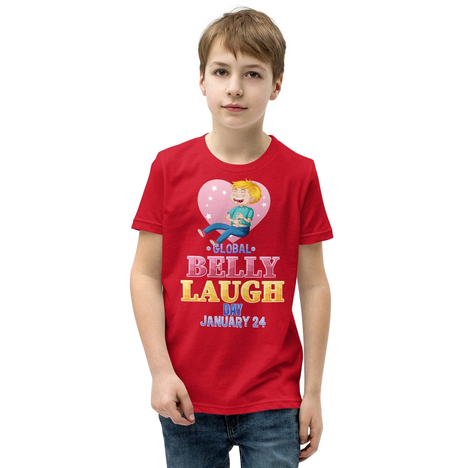 Belly Laugh Youth Short Sleeve Three Red T-Shirt - IVORYNN