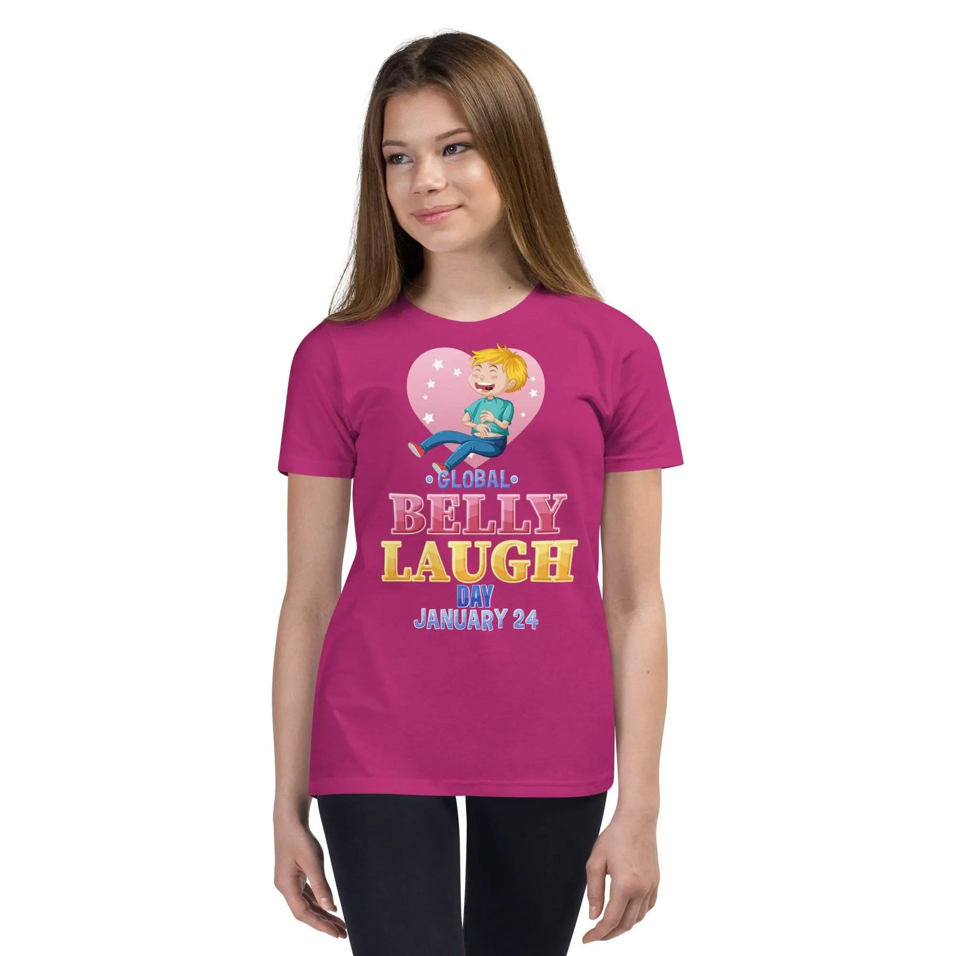Belly Laugh Youth Short Sleeve Three Red T-Shirt - IVORYNN