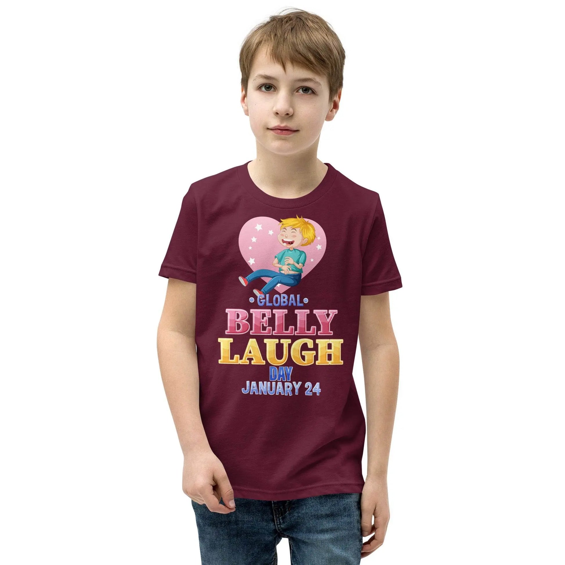 Belly Laugh Youth Short Sleeve Three Red T-Shirt - IVORYNN