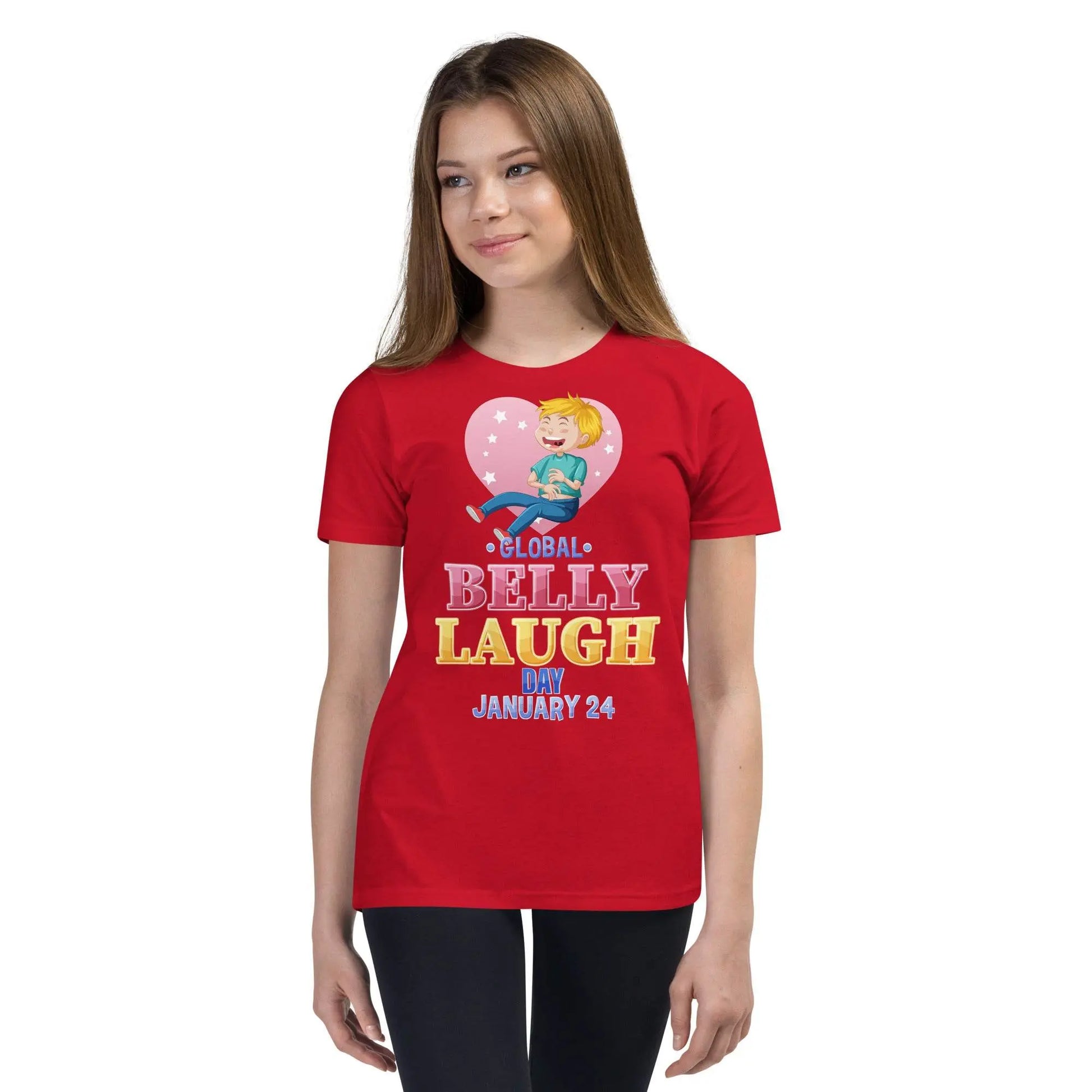 Belly Laugh Youth Short Sleeve Three Red T-Shirt - IVORYNN