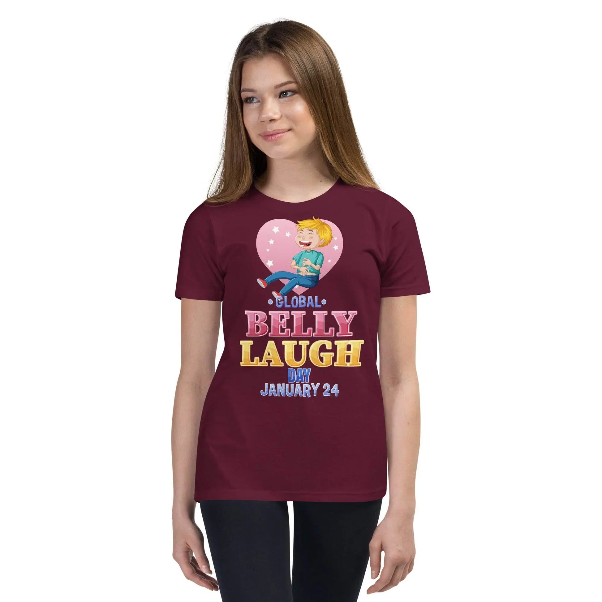 Belly Laugh Youth Short Sleeve Three Red T-Shirt - IVORYNN