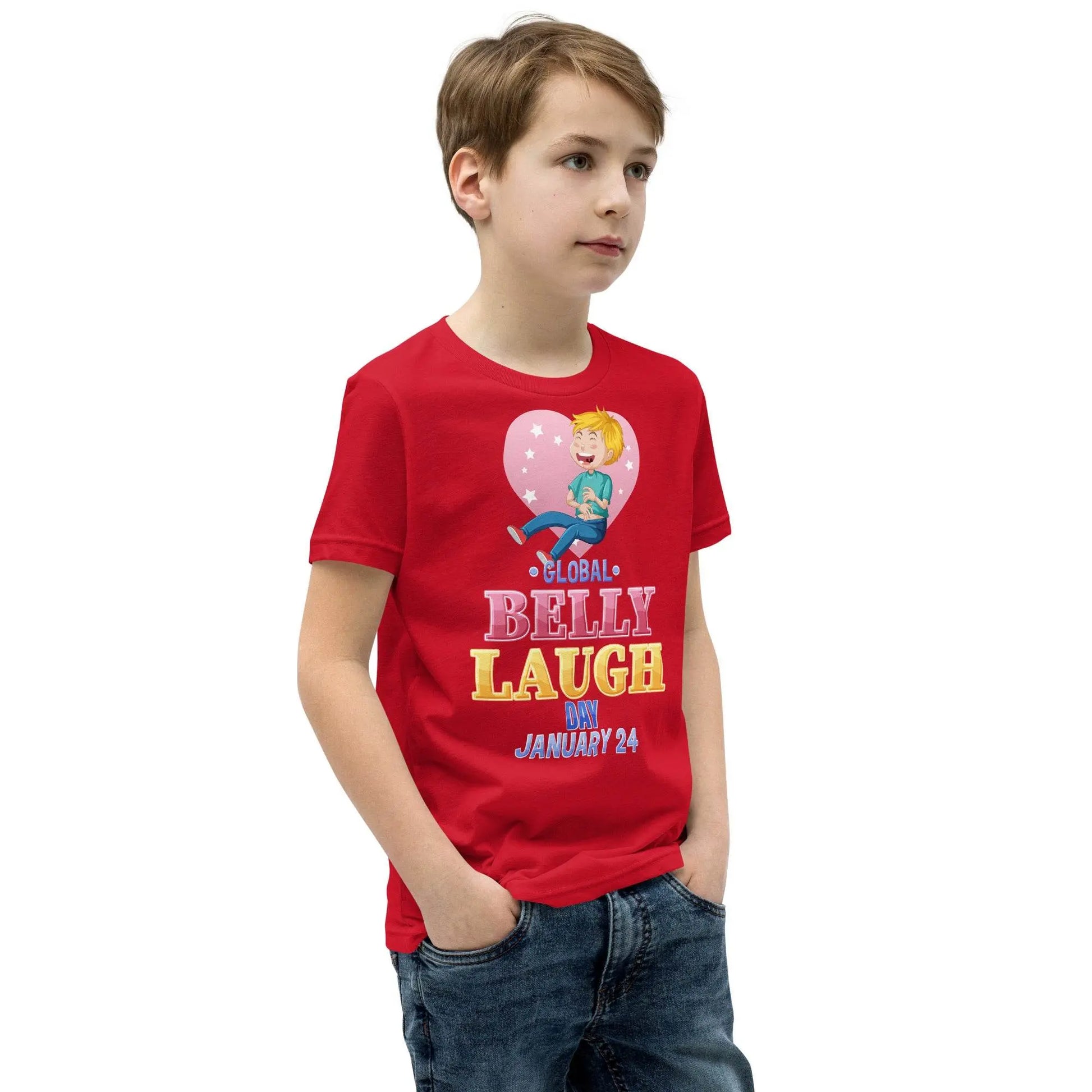 Belly Laugh Youth Short Sleeve Three Red T-Shirt - IVORYNN